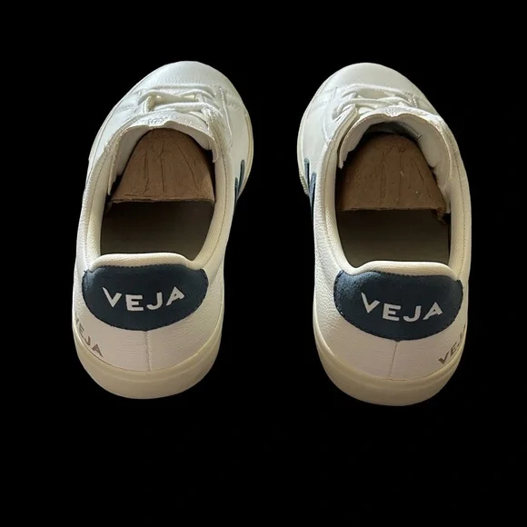 New! Veja White Sneakers with Blue Accents - Picture 4 of 7